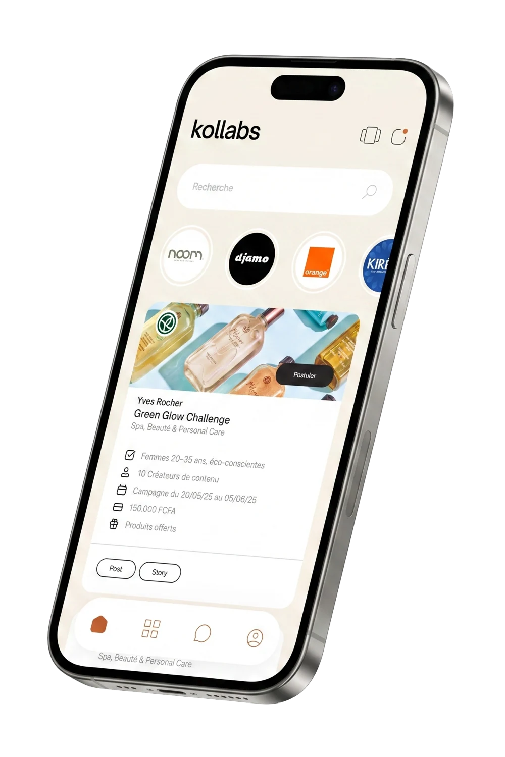 Écran Kollabs rassemblant les informations d’une campagne dans une seule application.